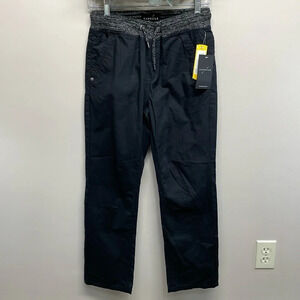 NWT Capsule from Stitch Fix Elastic Band Waist Woven Cotton Pull On Pant Black L